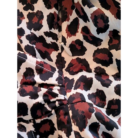 BEAUTIFUL by Lawrence Zarian Dress Women's 16 Cheetah Leopard Faux Wrap Career - Picture 10 of 12